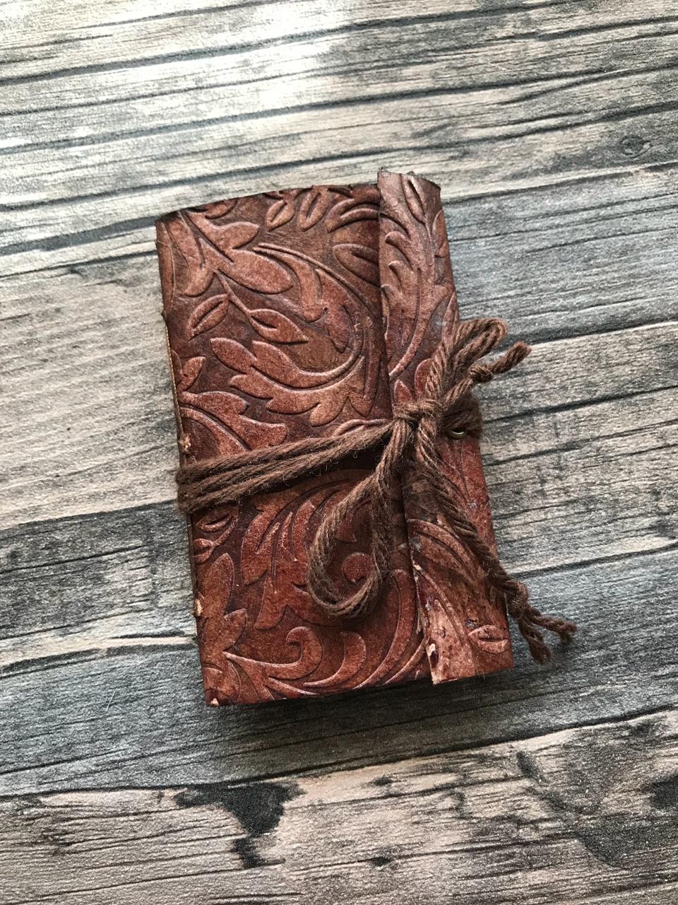 finished vintage-style paper craft project or journal in portrait orientation